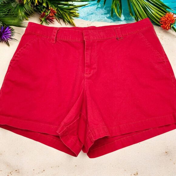 Lane Bryant Pants - Lane Bryant Chino Shorts Womens 18 Red Stretch Belt Loops High Rise Casual